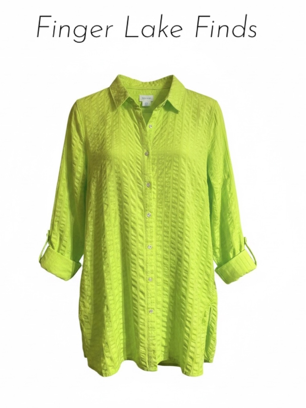 Sigrid Olsen Lime Green Swim Coverup, L